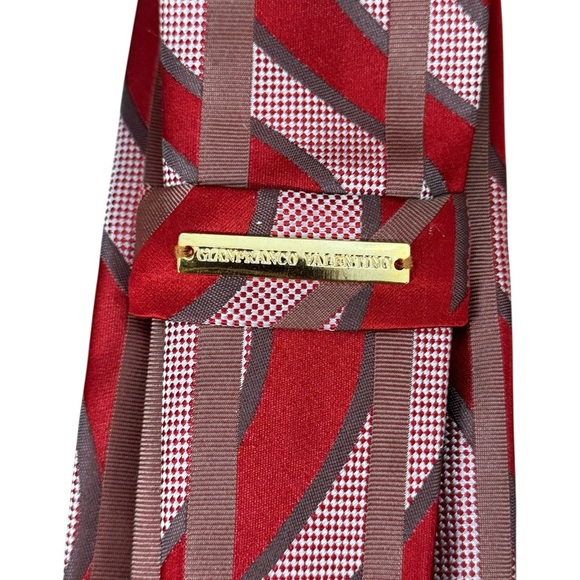 GIANFRANCO VALENTINO Men’s Silk Tie, 3.5” (W) - Red - Picture 2 of 3